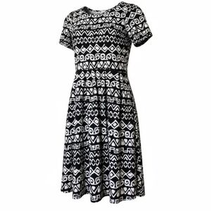 Lularoe Amelia Dress Black And White  Small 6-8 Tribal